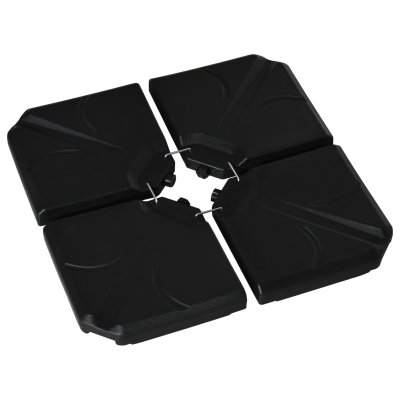Outsunny 4-Piece Cantilever Offset Umbrella Base Stand Parasol Weights Water, Sand Black