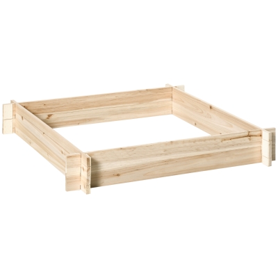 Outsunny 39'' x 39'' Screwless Raised Garden Bed Wooden Planter Box Herb Garden