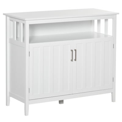 HOMCOM Kitchen Sideboard, Buffet Cabinet with 2 Doors and Adjustable Shelves for Entryway Living Room, White
