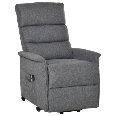HOMCOM Electric Lift Recliner Massage Chair Vibration, Living Room Office Furniture, Grey