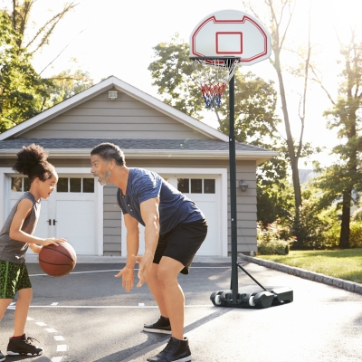 Soozier 59.1"-82.7" Portable Basketball Stand System Junior Adjustable W/ Wheels