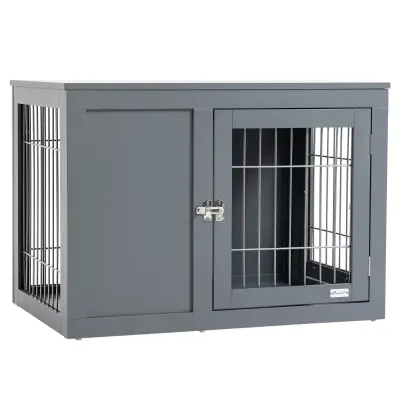 【中古】 Animal Farm dogs PawHut Galvanized Metal Dog Pen with Roof 97' x 46', Black