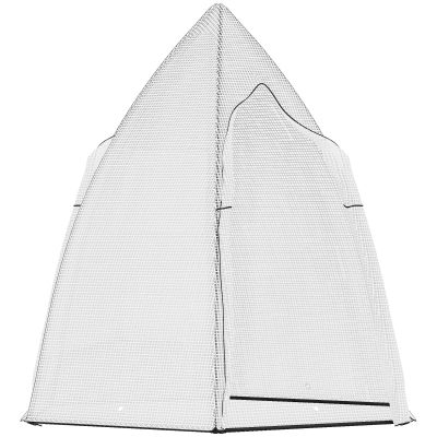 Outsunny 63" x 54" x 71" Tent-Style Mini Greenhouse, Portable Hot House for Plants with Zipper Roll Up Door and Window for Outdoor, Garden, Patio, White