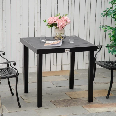 Outsunny Rectangular Patio Dining Table for 4, Black