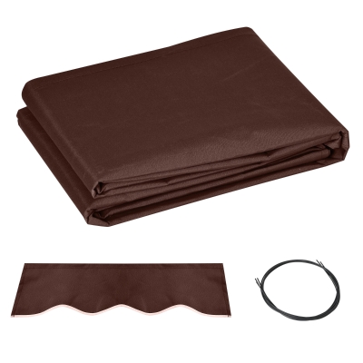Outsunny 13'x8' Outdoor Retractable Patio Awning Fabric Replacement UV Protection, Coffee