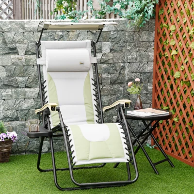 Outsunny Zero Gravity Lounge Chair, Green, Supports 264 LBS