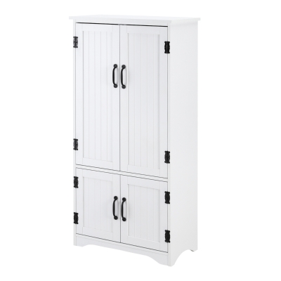 HOMCOM White Accent Storage Cabinet with Adjustable Shelves