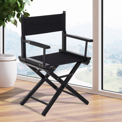 Outsunny Wooden Directors Folding Chair Oxford Fabric Seat for Cinema Use