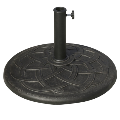 Outsunny 21.5" Round 43.5 lb Decorative Cast Stone Umbrella Holder Base - Bronze Finish