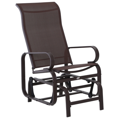 Outsunny Gliding Lounge Rocker for Indoor/Outdoor Use w/ Water-Resistant Material - Brown