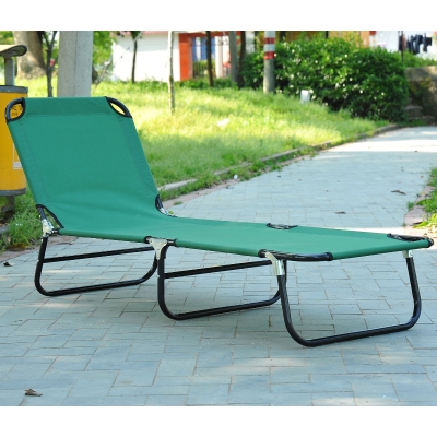 Outsunny Folding Portable Beach Lounge Chair Reclining Patio Garden Sun Lounger Bed Camping Cot Green