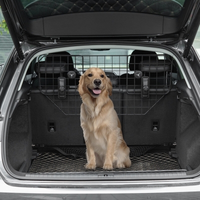 PawHut 35.5" - 47" Vehicle Pet Barrier, Adjustable Dog Fence for Car SUV Truck, Universal Fit Expandable Safe Guard Gate, Black