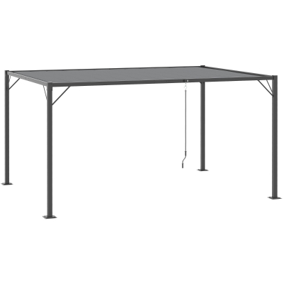 Outsunny 13' x 10' Outdoor Louvered Pergola Patio Aluminum Gazebo with Adjustable Roof, Grey