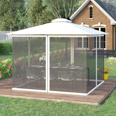 Outsunny Mesh Sidewall for 9.84' x 13.1' Gazebo, White