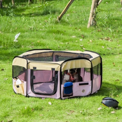 Pet Play Pen 37.4” Playpen Exercise Dog Puppy Cat Fence Portable Foldable Design