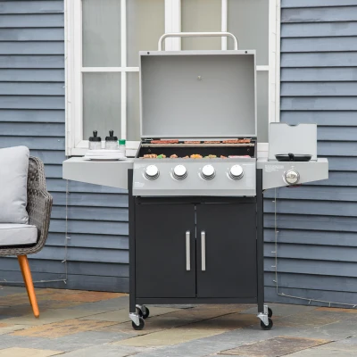 BBQ Grill 52.25" x 21.75" x 43" Silver