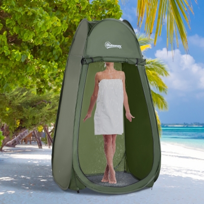 Outsunny Outdoor Portable Multi-use Pop Up Shower Tent Camping Beach Toilet Privacy Changing Room