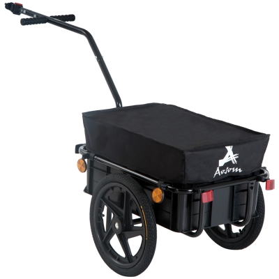 Aosom Bicycle Cargo Trailer with Removable Box and Waterproof Cover, Bike Wagon Trailer with Two 16in Wheels