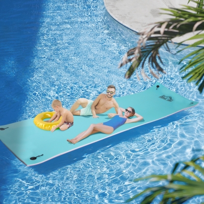 Floating Mat 199.5"x59"x1.25" Blue, White and Rose Red