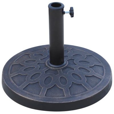 Outsunny 17.5" Round 32 lb Decorative Cast Stone Umbrella Base Holder - Bronze Finish