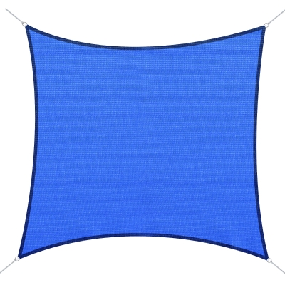 Outsunny 24' x 24' Outdoor Patio Sun Shade Sail Canopy Square UV Resistant - Navy Blue