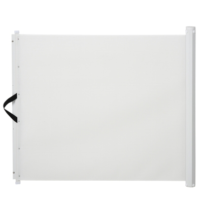 Pawhut Retractable Mesh Pet Safety Barrier Gate, Flexible and Extensible Safety Dog Gate Easy to Roll and Latch for Stairways Doorways Hallways, 45'' x 32" - White