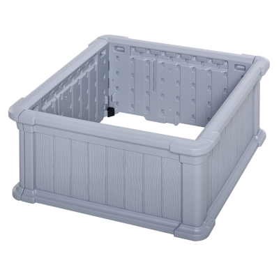 Outsunny 2' x 2' x 1' Raised Garden Bed, Planter Box for Flowers, Herbs Outdoor Backyard with Easy Assembly - Grey