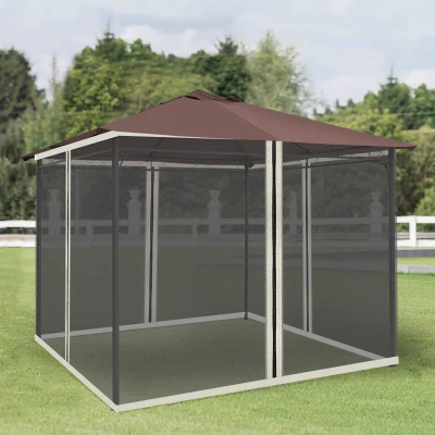 Outsunny 9.84' x 13.1' Gazebo Canopy Tent with Netting, Black