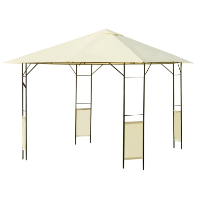 Outsunny 10'x10' Outdoor Modern Gazebo Canopy Cover with Cloth Side Panels