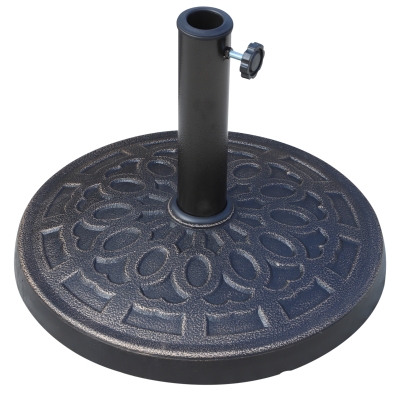 Outsunny 17" Round 26 lb Decorative Polyresin Umbrella Base Stand - Bronze Finish