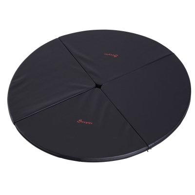 Soozier 5' x 2" Round Folding Portable Pole Dance Crash Mat - Black