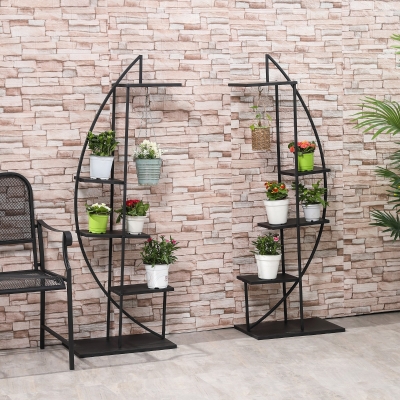 Flower Stand 20.75" x 13" x 60.75" Black