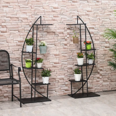 Flower Stand 20.75" x 13" x 60.75" Black