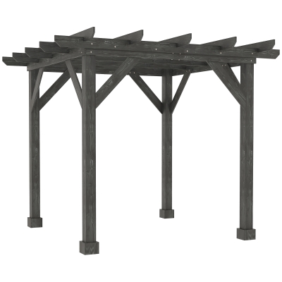 Outsunny Outdoor 12' x 10' Pergola Gazebo, 100% Wood Pergola Suitable for Patio, Deck, Garden, Gazebo, Perfect for BBQs, Parties, Picnics, Black