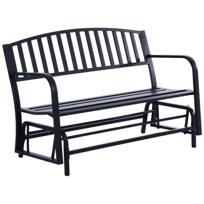 Outsunny 50" Outdoor Patio Swing Glider Bench Chair - Black