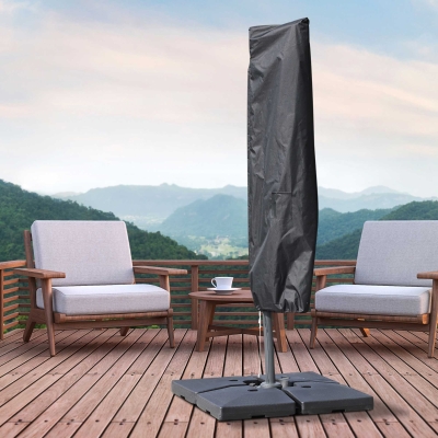 Outsunny Outdoor Large Umbrella Cover Patio Cantilever Banana Parasol Protector Weather Resistant Black