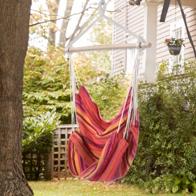 Outsunny Hammock Chair Hanging Swing Seat Outdoor Indoor Camp Air Cotton Rope