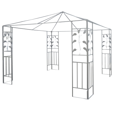 Outsunny 10' x 10' Steel Outdoor Patio Canopy Gazebo Frame - Leaf Design