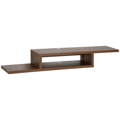 HOMCOM Wall Mounted Media Console, Floating TV Stand Component Shelf, Entertainment Center Unit, Walnut