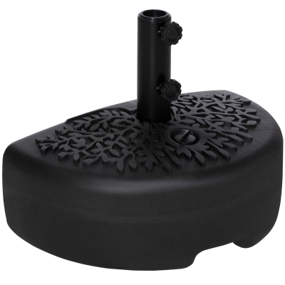 Outsunny Half Round Umbrella Base Half Patio Umbrella Stand Holder for 1.5", 2" Pole