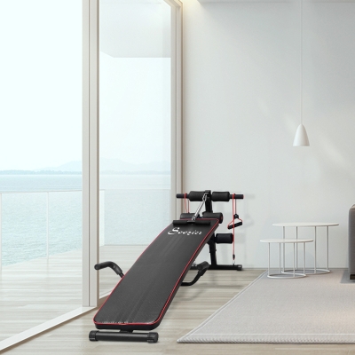 Soozier Sit Up Bench Core Workout for Home Gym Black