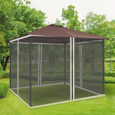 Outsunny Universal 10' x 10' Gazebo Adjustable Replacement Mosquito Netting Black Solid