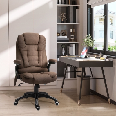 Vinsetto Executive Massage Office Chair Vibrating Ergonomic Computer Chair with High Back, Brown