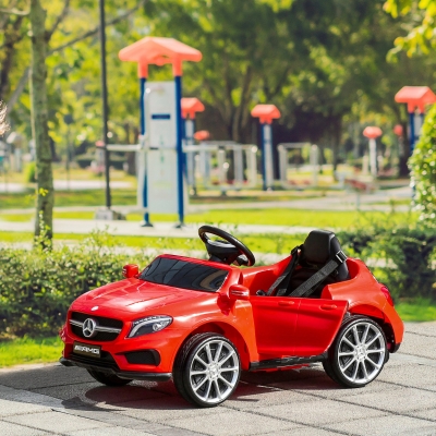 Qaba 6V Mercedes Kids Car Licensed Benz Ride On Car For 3 Years Old Kids Red