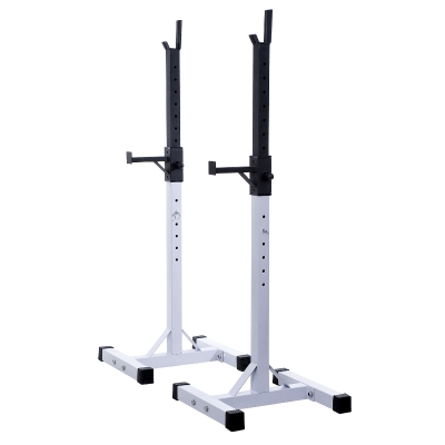 Soozier Adjustable Stable Squat Stand Portable 2 Bars Holder Black/White
