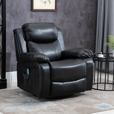 HOMCOM Deluxe Electronic Heated Massage Sofa Recliner Padded Lounge Armchair