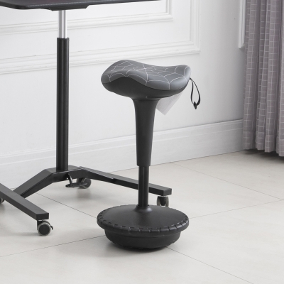 Vinsetto Office Chair Lift Wobble Stool Standing Chair 360° Swivel, Tilting, with Adjustable Height and Saddle Seat, Grey