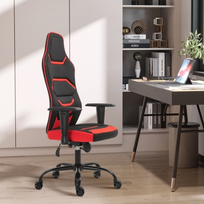 Vinsetto High Back Racing Style Gaming Office Computer Task Seat on Wheels, Tilt , Adjustable Armrest, Red