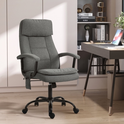 Vinsetto Office Chair 2-Point Massage Executive Ergonomic USB Power 360° Swivel Grey