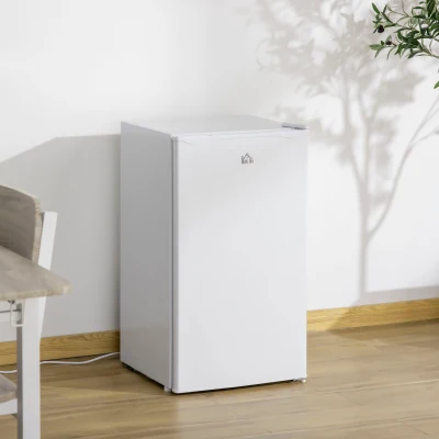 HOMCOM 3.2Cu.Ft Mini Fridge with Freezer, Adjustable Shelf, White